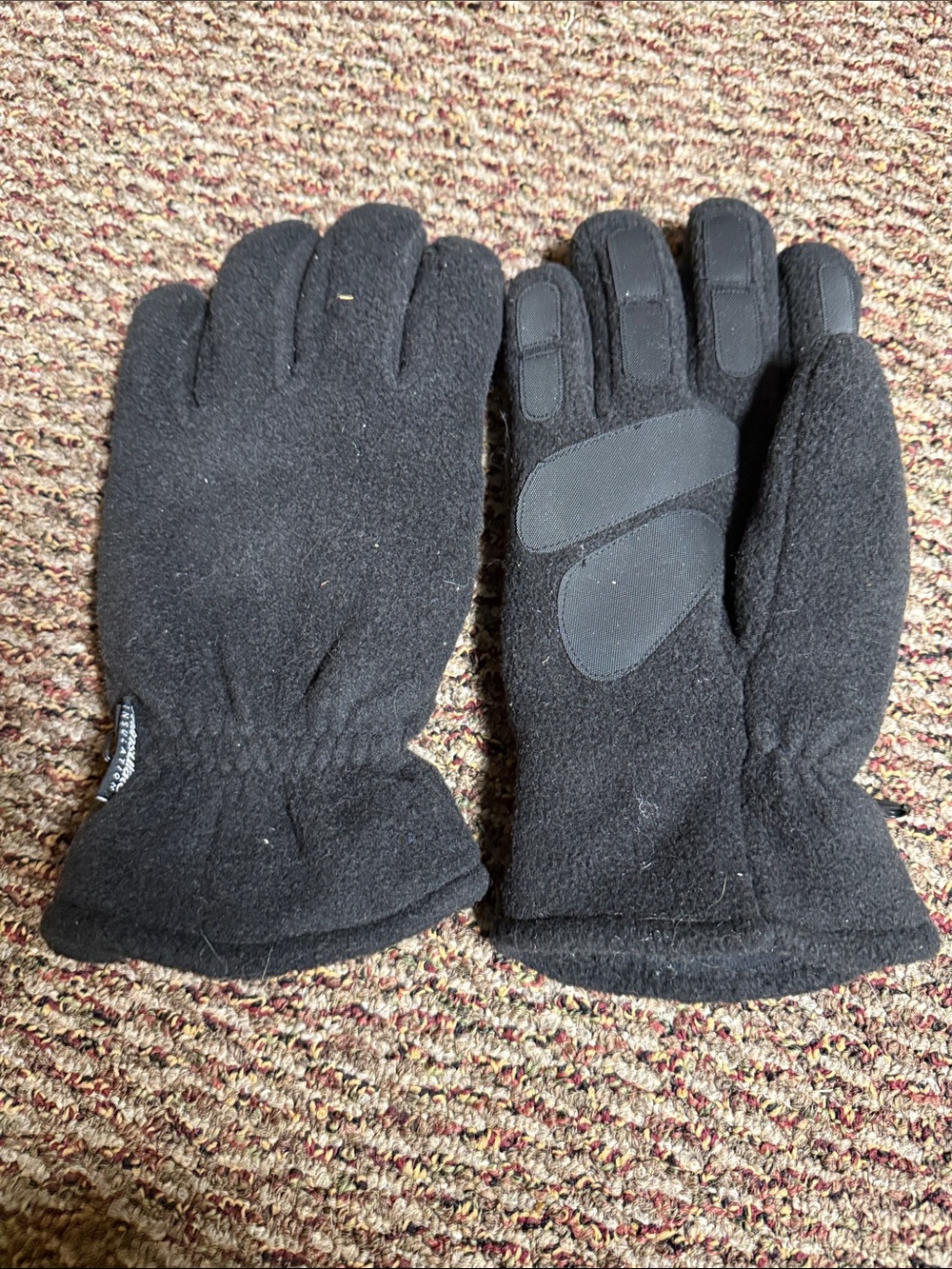 3M Thinsulate Black Fleece Men's Insulated Gloves with Grip Pads